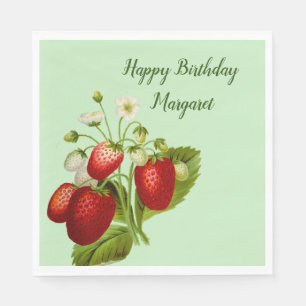 Personlig av jordgubbar Pappra Napkins Party Goods Pappersservett