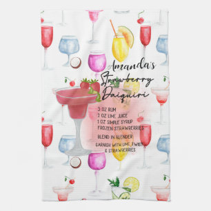 Personlig av jordgubbsbär Daiquiri Recipe Kökshandduk