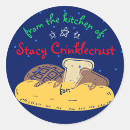 Personlig av julbröd från köket runt klistermärke