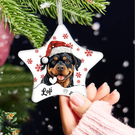 Personlig av julklapp, Rottweiler, Hund Julgransprydnad Keramik