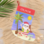 Personlig av julsommartomten i Beach-Helgdagarna Liten Julstrumpa<br><div class="desc">Den här designen har en söt sommarstrandscen med tropisk tomt med handflatan träd och sandy snögubbe på stranden. Perfekt för dem som firar en tropisk jul eller sommarjul #jul #merry #merrychristmas #Julafton #sumretristmas #tropicalchristmas #beachchristmas #strand #tropical #helgdagars #gifts #gåva #säsong #festive #trendig #trending #home #office #work #school #populästen #christmasdecor #roligt...</div>