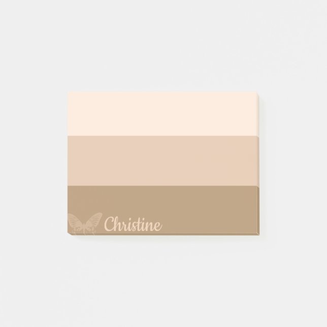 Personlig av kakaobaserad broms (Ombre Stripe Butt Post-it Block (Framsida)