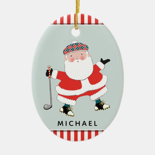 Personlig av keramiska prydnadsföremål för golfkon julgransprydnad keramik (Framsidan)