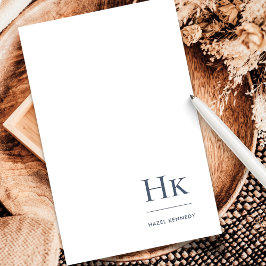 Personlig av klassisk marin vit monogram brevpapper