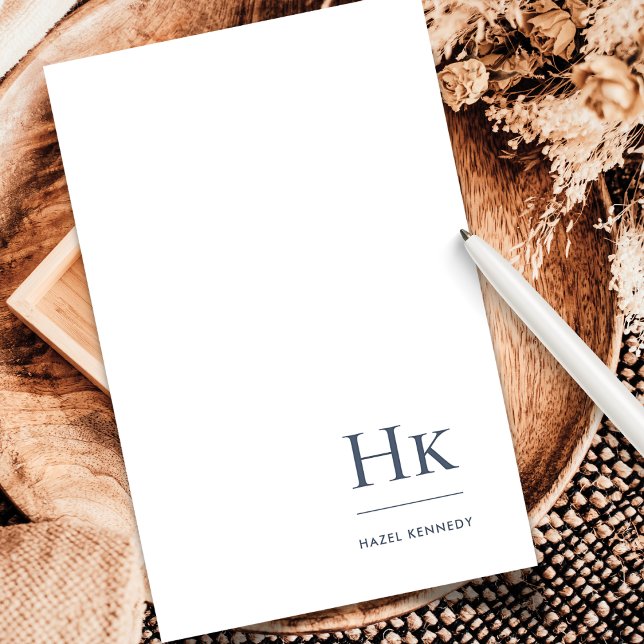 Personlig av klassisk marin vit monogram brevpapper (Skapare uppladdad)
