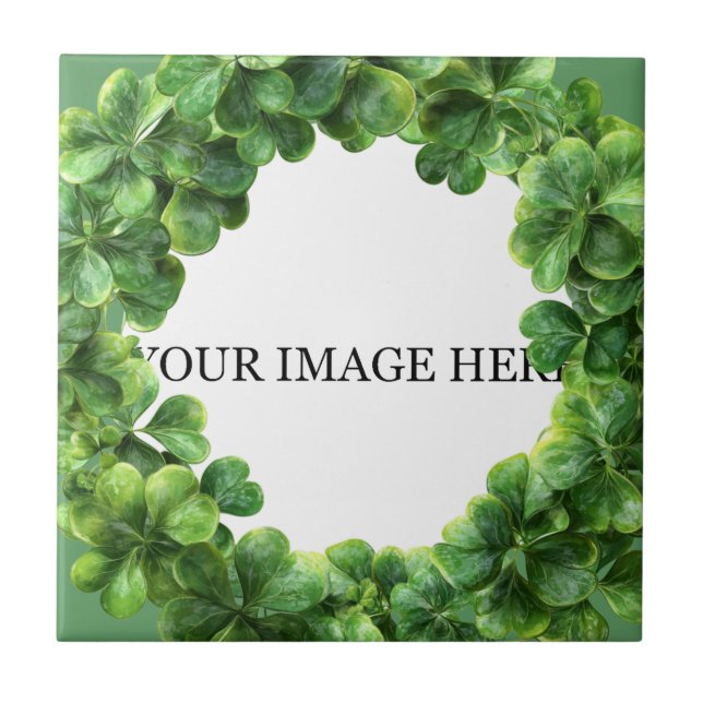 Personlig av  Klöver Shamrock Circle Kakelplatta (Framsidan)