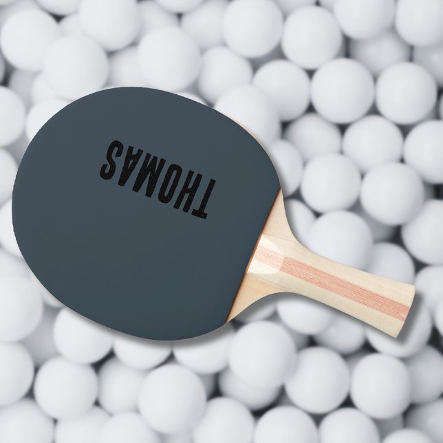 Personlig av kol-Grått minimalistiskt Namn Pingisracket (Skapare uppladdad)