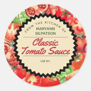 Personlig av konserverade tomater från köket runt klistermärke