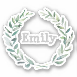 personlig av krans i blommigten klistermärken