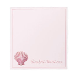 Personlig av kustnära Rosa Seashell Anteckningsblock