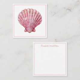 Personlig av kustnära Rosa Seashell Anteckningskort