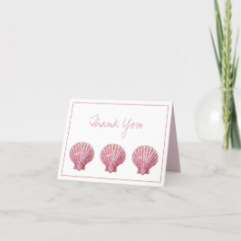 Personlig av kustnära Rosa Seashell Tack Kort