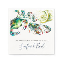 Personlig av kustvattenfärg Seafood