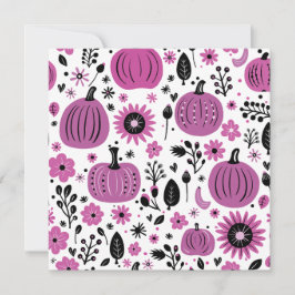 personlig av lila pumpa och fallblomma tack kort