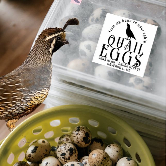 PERSONLIG AV LOGOTYP AV KARTONG Quail Eggs med hjä Stämpel (Skapare uppladdad)