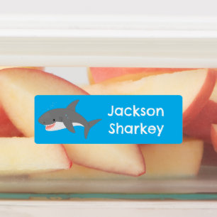 personlig av lycklig tecknad med Underbar vithaj Klistermärke