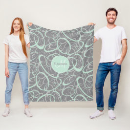 personlig av mint grått funky-slingor fleecefilt