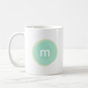 Personlig av monogram Anpassningsbar i Mint och Gr Kaffemugg