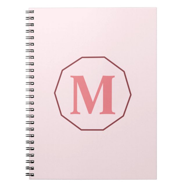 personlig av monogram för elegant för  Rosa Anteckningsbok (Framsidan)