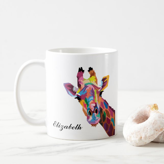 Personlig av Mugg av färglöst giraffe-popptek (Med munk)