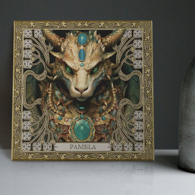 Personlig av Mystical Dragon Spirit Altarbit Kakelplatta (Skapare uppladdad)