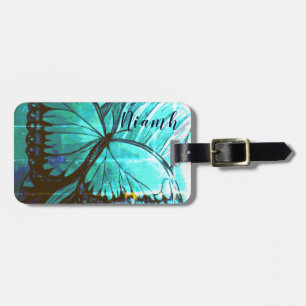 Personlig av Namn Vacker Butterfly Bagagebricka