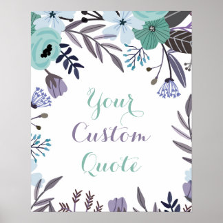 Personlig av offertutskrift av lila mini-blommigt poster