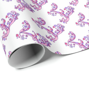 personlig av omslutning av rosa av lila av brev E Presentpapper