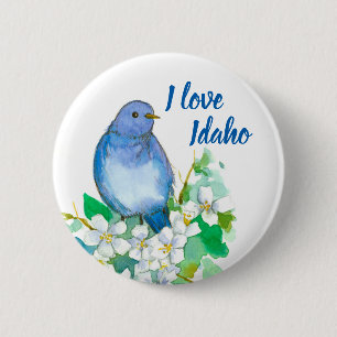 Personlig av Orangen Mountain Bluebird Mock Knapp