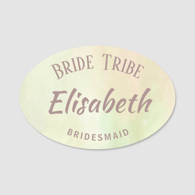 Personlig av pastellstam för elfenbenstypografi namnbricka (Framsida)