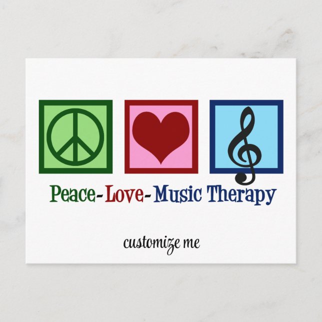 Personlig av Peace Kärlek Music Therapy-terapi Vykort (Framsida)