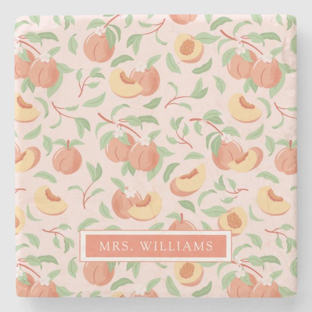 Personlig av persikostenfrukter Underlägg Stone (Framsidan)