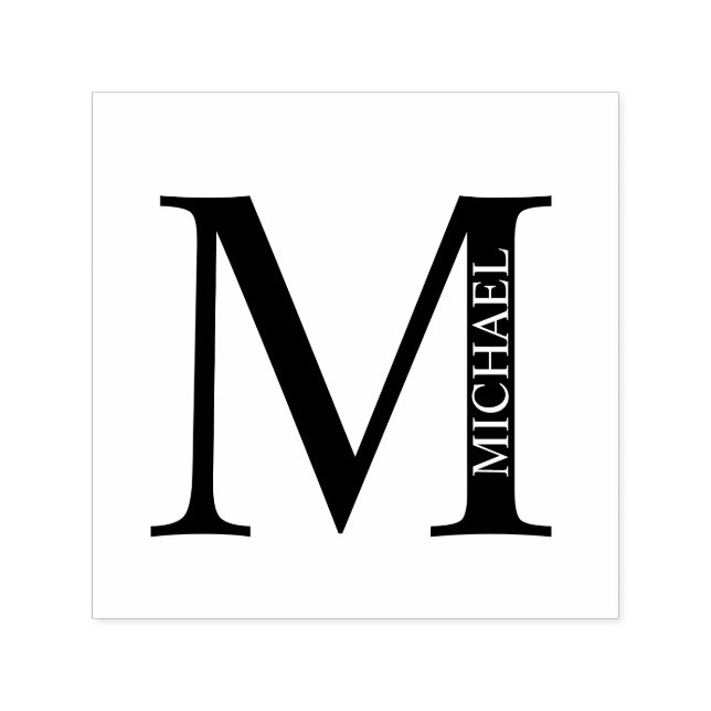 Personlig av professionellens Elegant Monogram Sel Självfärgande Stämpel (Design)