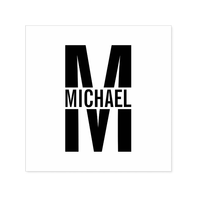 Personlig av professionellens Elegant Monogram Sel Självfärgande Stämpel (Design)