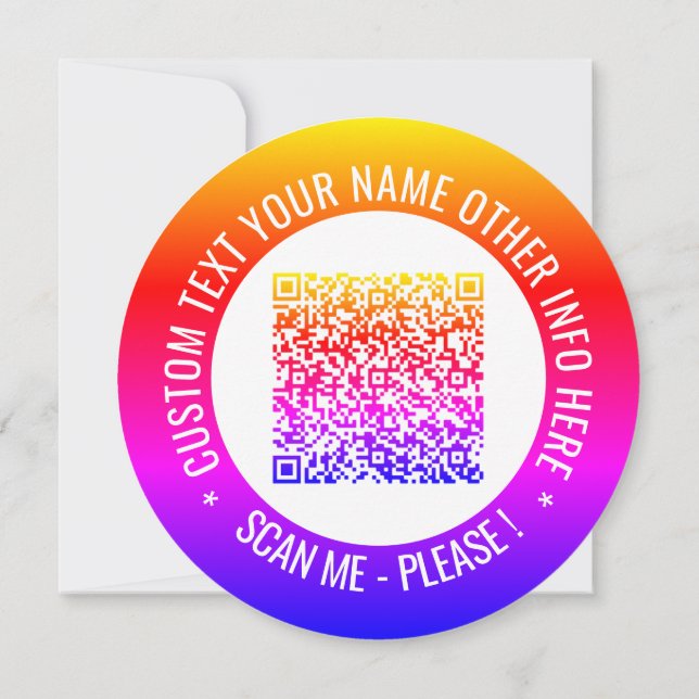 Personlig av QR-kod och Anpassningsbar (Baksida)