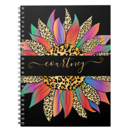Personlig av regnbåge och leopard anteckningsbok