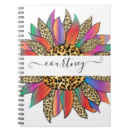 Personlig av regnbåge och leopard anteckningsbok