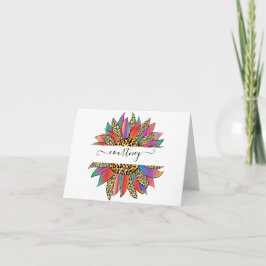 Personlig av regnbåge och leopard anteckningskort