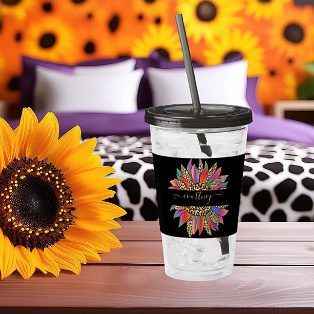 Personlig av regnbåge och leopard take away mugg (Skapare uppladdad)