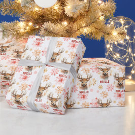 Personlig av Reindeer Ljus Gift Wrap Presentpapper