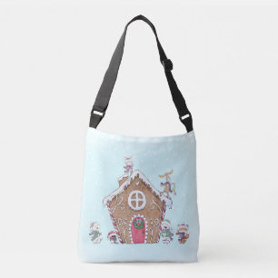 Personlig av risskiffer (Gingerbröd House Ice Skat Axelväska