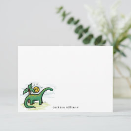 Personlig av Roligt Long Nacke Dinosaur Kids-kort Tack Kort