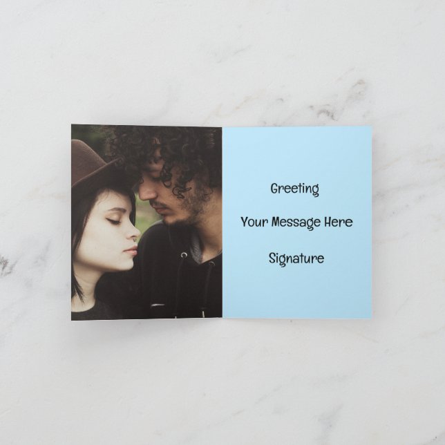 Personlig av Romantic Valentine Day Card Photo Anteckningskort (Inuti)