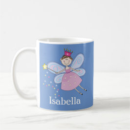 Personlig av Rosa Lila av Tecknaden Blue Fairy Kaffemugg