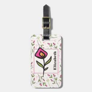 Personlig av Rosa och Orange Petals Bagagebricka