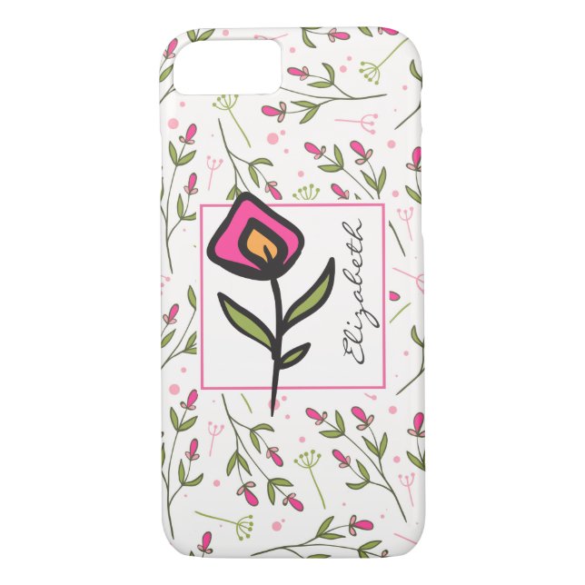 Personlig av Rosa och Orange Petals Case-Mate iPhone Skal (Baksida)