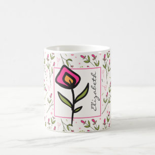 Personlig av Rosa och Orange Petals Kaffemugg