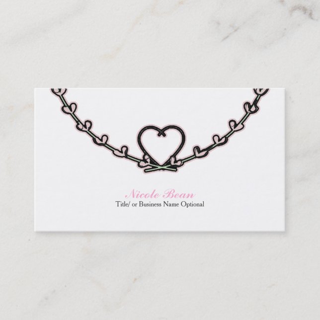Personlig av Rustit Rosa Heart Vine Land Chic Visitkort (Framsida)