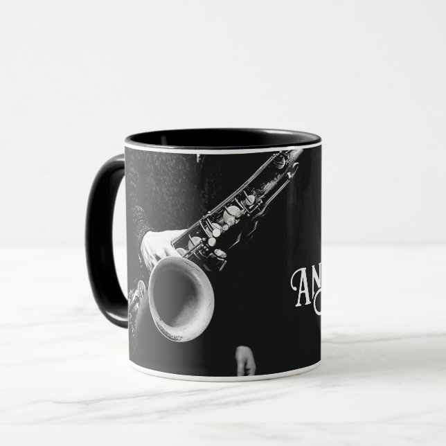 Personlig av saxofon mugg (Framsida vänster)