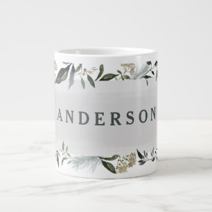 personlig av senap- och olivoljefärgblad jumbo mugg